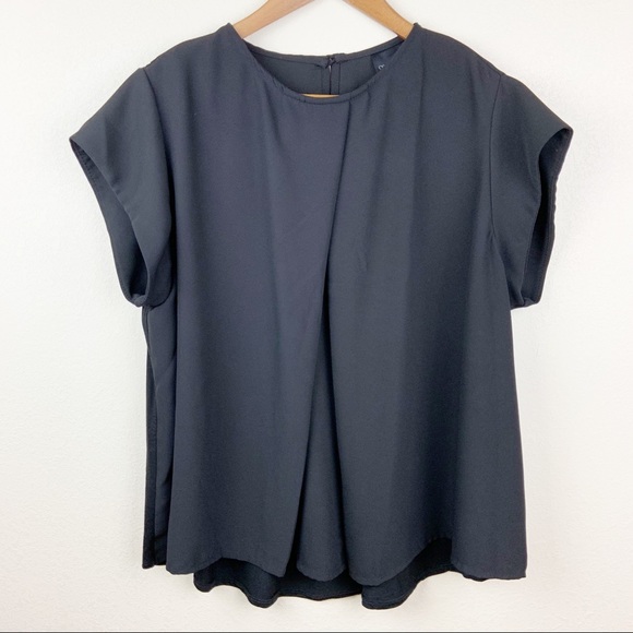 ASOS Curve Tops - ASOS Curve Fold Over Pleat Short Sleeve Blouse